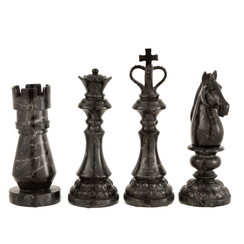 DECO CHESS FIGURE SET OF 4 MARBLE LOOK 40 - DECOR OBJECTS DECO CHESS FIGURE SET OF 4 MARBLE LOOK 40 - DECOR OBJECTS